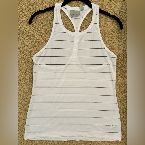 Athleta Stripe Mesh High Neck Chi Tank - Picture 4 of 6